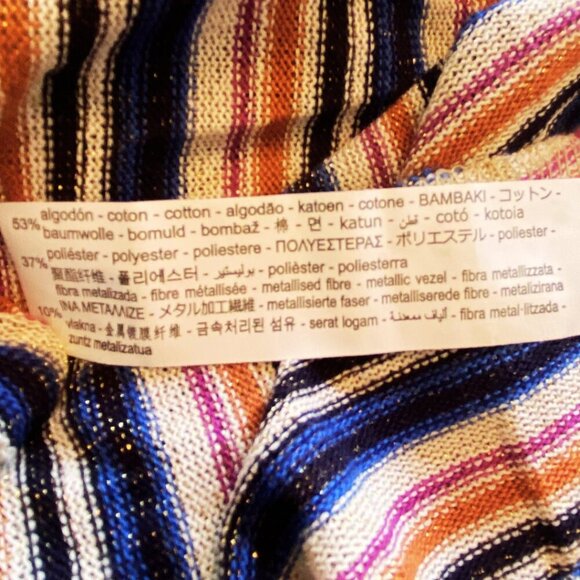 Zara Trafaluc Striped Shimmer/Glitter Multi-Colored Twist Top, Size L - Picture 5 of 8